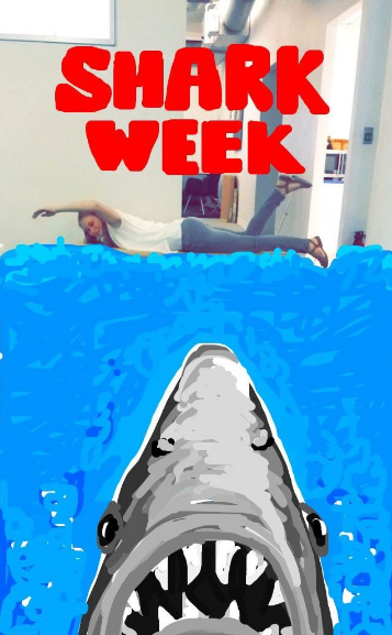  Dibujo divertido de Snapchat de tiburón de Jaws para promover Shark Week 