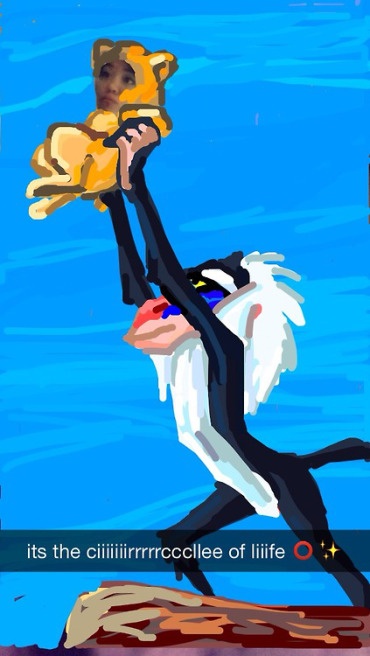  Increíble dibujo de Snapchat de Rafiki sosteniendo a Simba de El Rey León 
